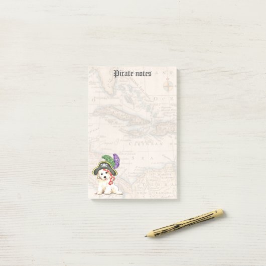 Bichon Frise Pirate Post-it® Notes (Op bureau)