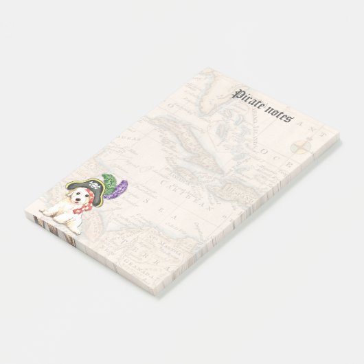Bichon Frise Pirate Post-it® Notes (Schuin)