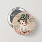 Bichon Frise Pirate Ronde Button 5,7 Cm (Voorkant /achterkant)