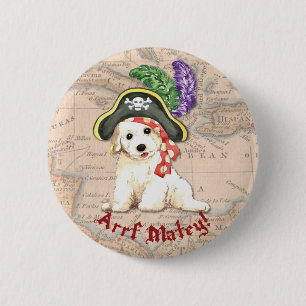 Bichon Frise Pirate Ronde Button 5,7 Cm
