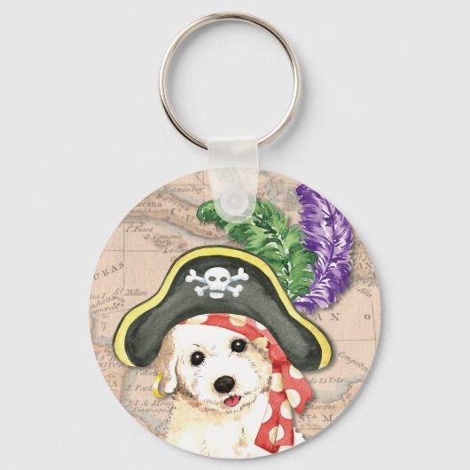 Bichon Frise Pirate Sleutelhanger (Voorkant)