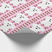 Bichon Frise Polka Dot Wrapping Paper Cadeaupapier (Hoek)