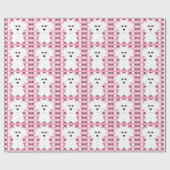 Bichon Frise Polka Dot Wrapping Paper Cadeaupapier (Vlak)