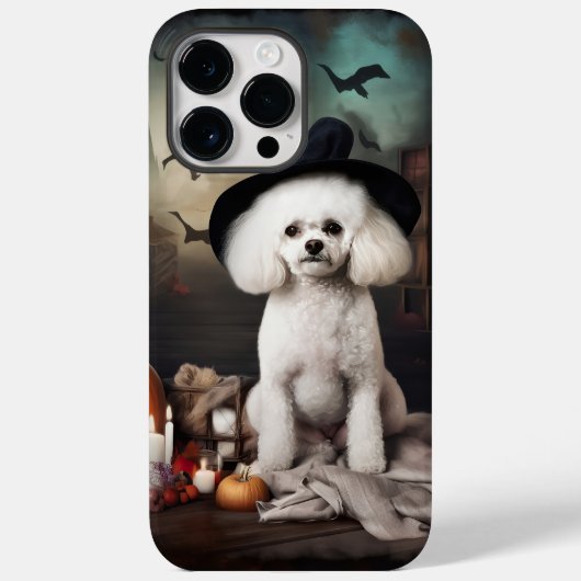 Bichon Frise Pompoenen Halloween Griezelen Case-Mate iPhone Case (Achterkant)