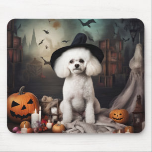 Bichon Frise Pompoenen Halloween Griezelen Muismat