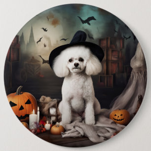 Bichon Frise Pompoenen Halloween Griezelen Ronde Button 6,0 Cm