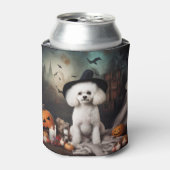 Bichon Frise pompoenen Halloween Scary Blikjeskoeler (Blikje Voorkant)