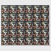 Bichon Frise pompoenen Halloween Scary Cadeaupapier (Vlak)