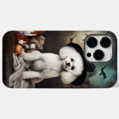 Bichon Frise pompoenen Halloween Scary Case-Mate iPhone Case (Achterkant (horizontaal))