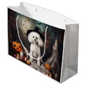 Bichon Frise pompoenen Halloween Scary Groot Cadeauzakje (Achterkant Gekanteld)