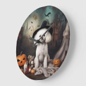 Bichon Frise pompoenen Halloween Scary Grote Klok (Hoek)