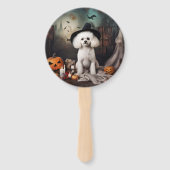 Bichon Frise pompoenen Halloween Scary Handwaaier (Achterkant)
