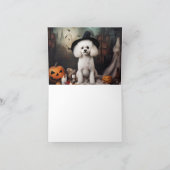 Bichon Frise pompoenen Halloween Scary Kaart (Binnen)