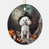 Bichon Frise pompoenen Halloween Scary Keramisch Ornament (Links)