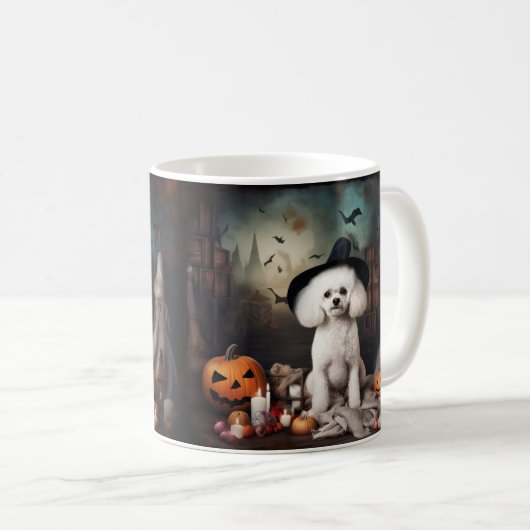 Bichon Frise pompoenen Halloween Scary Koffiemok (Voorkant rechts)