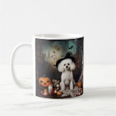 Bichon Frise pompoenen Halloween Scary Koffiemok (Links)
