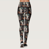 Bichon Frise pompoenen Halloween Scary Leggings (Achterkant)
