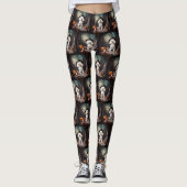 Bichon Frise pompoenen Halloween Scary Leggings (Voorkant)