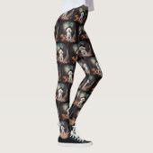 Bichon Frise pompoenen Halloween Scary Leggings (Rechts)