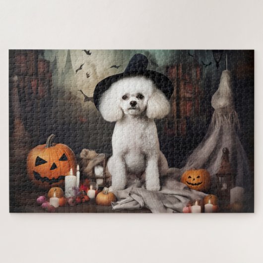 Bichon Frise pompoenen Halloween Scary Legpuzzel (Horizontaal)