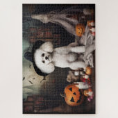 Bichon Frise pompoenen Halloween Scary Legpuzzel (Verticaal)