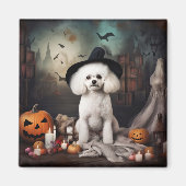 Bichon Frise pompoenen Halloween Scary Magneet (Voorkant)