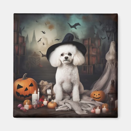 Bichon Frise pompoenen Halloween Scary Magneet (Voorkant)