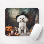 Bichon Frise pompoenen Halloween Scary Muismat (Met muis)