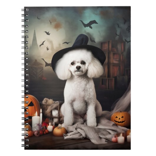Bichon Frise pompoenen Halloween Scary Notitieboek (Voorkant)