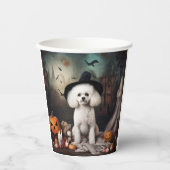 Bichon Frise pompoenen Halloween Scary Papieren Bekers (Voorkant)