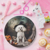 Bichon Frise pompoenen Halloween Scary Papieren Bordje (Feest)