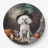 Bichon Frise pompoenen Halloween Scary Papieren Bordje (Voorkant)