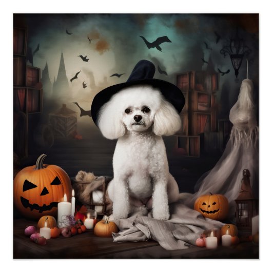 Bichon Frise pompoenen Halloween Scary Perfect Poster (Voorkant)