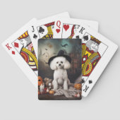 Bichon Frise pompoenen Halloween Scary Pokerkaarten (Achterkant)