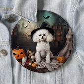 Bichon Frise pompoenen Halloween Scary Ronde Button 6,0 Cm (In situ)