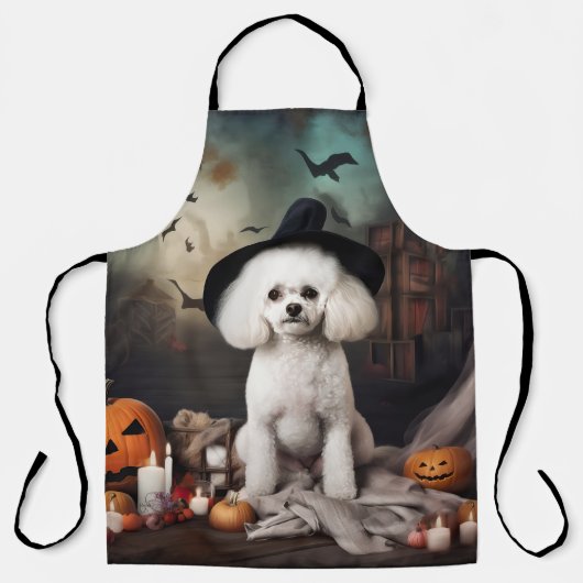 Bichon Frise pompoenen Halloween Scary Schort (Voorkant)