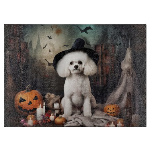 Bichon Frise pompoenen Halloween Scary Snijplank (Voorkant)