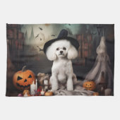Bichon Frise pompoenen Halloween Scary Theedoek (Horizontaal)