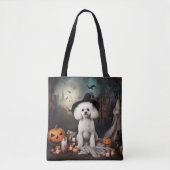Bichon Frise pompoenen Halloween Scary Tote Bag (Voorkant)