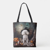 Bichon Frise pompoenen Halloween Scary Tote Bag (Achterkant)