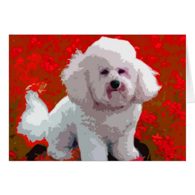 Bichon Frise Pop Art-kaarten (Voorkant Horizontaal)