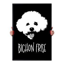 Bichon Frise Pop Art Minimalistische Chic Zwart &  Poster