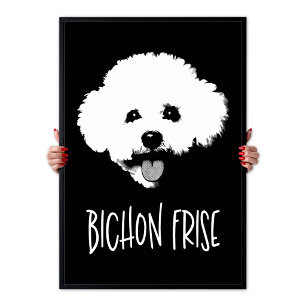 Bichon Frise Pop Art Minimalistische Chic Zwart &  Poster