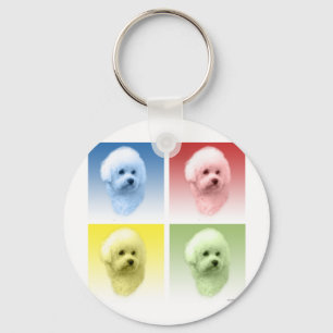 Bichon Frise Pop Kunst Sleutelhanger
