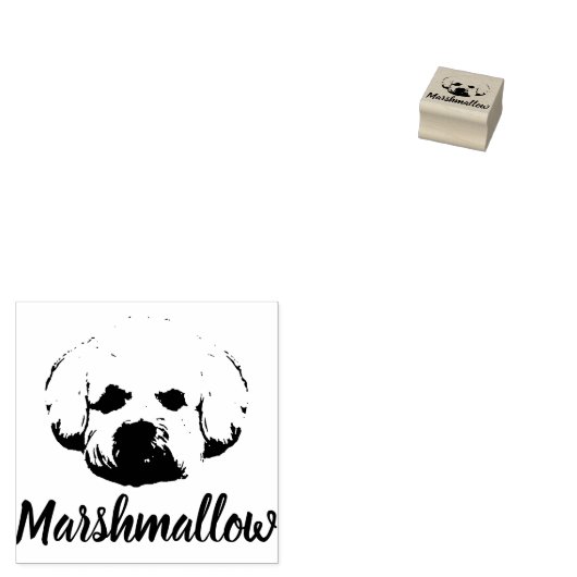 Bichon Frise Print Aangepaste Naam Handtekening Ho Rubberstempel (Gestempeld)