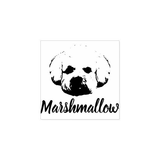 Bichon Frise Print Aangepaste Naam Handtekening Ho Rubberstempel (Afrduk)