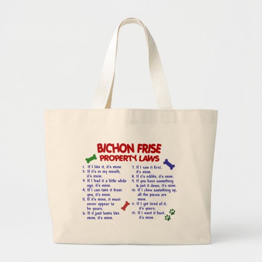 BICHON FRISE Property Laws 2 Grote Tote Bag (Voorkant)