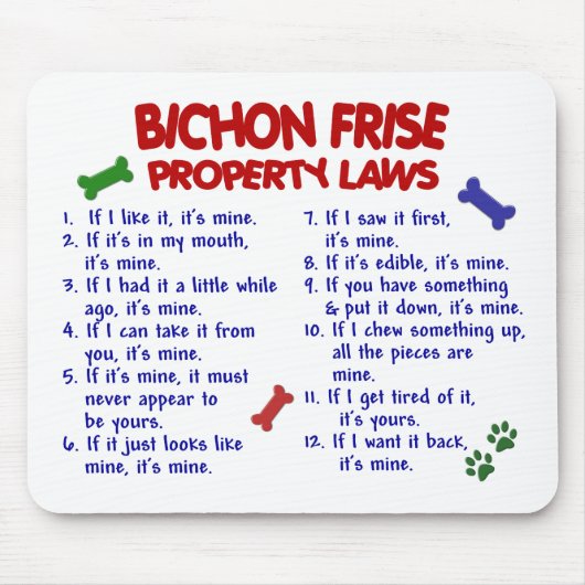 BICHON FRISE Property Laws 2 Muismat (Voorkant)