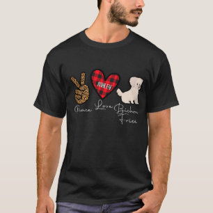 Bichon Frisé Pset Peace Love Cute Dog T-shirt