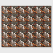 Bichon Frise Pup Autumn Delight Pompoen Cadeaupapier (Vlak)